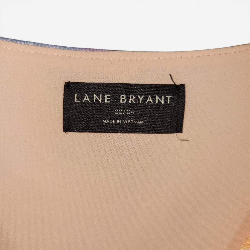 Lane Bryant Fit & Flare Dress Women 22/24 Multicolor Floral Patchwork V-Neck - Picture 6 of 6